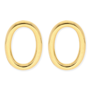 BY31&reg; Ohrringe aus Stainless Steel - Rostfreiem Stahl Ohrstecker Oval Gold