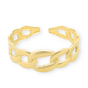 Armb&auml;nder aus Stainless Steel - Rostfreiem Stahl Bangle Gourmet Gliederkette Gold