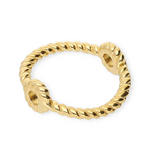 Stainless Steel - Rostfrei Stahl Schmuckzubeh&ouml;r Ring mit 2 &Ouml;sen 13 mm Gold