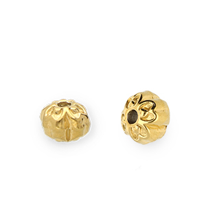 Stainless Steel - Rostfrei Stahl Perlen Blume Gold