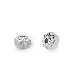 Stainless Steel - Rostfrei Stahl Perlen Blume Silver