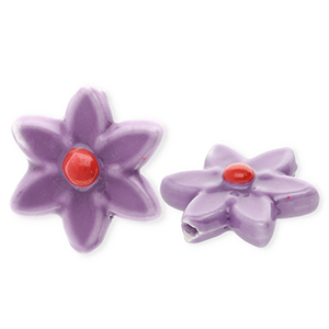 Perlen Keramik Blume Dark mauve