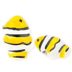 Perlen Keramik Clownfisch Yellow-white-black
