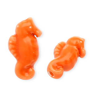 Perlen Keramik Seepferdchen Dark orange