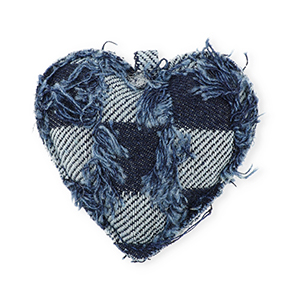 Statement-Anh&auml;nger Herz Denim-Look Dark denim blue