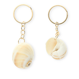 Schl&uuml;sselanh&auml;nger Muschel Cream beige-gold