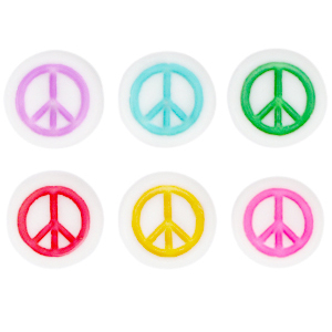 Buchstaben Perlen aus Acryl peace Multicolour-white