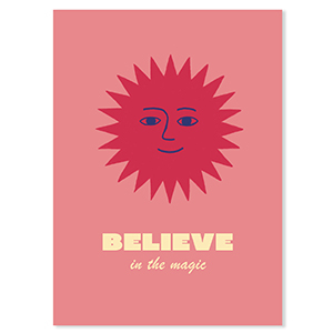 BY31&reg; SchmuckKarten "Believe in the magic" Red-coral pink-yellow-blue
