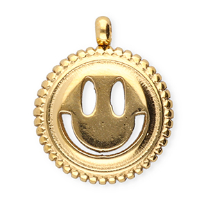 BY31&reg; Stainless Steel - Rostfrei Stahl Anh&auml;nger Smiley Gold