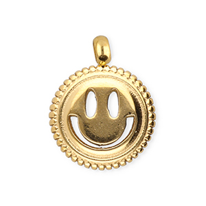 BY31&reg; Stainless Steel - Rostfrei Stahl Anh&auml;nger Smiley Gold