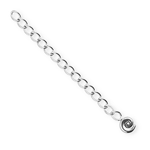 BY31&reg; Stainless Steel - Rostfrei Stahl Schmuckzubeh&ouml;r Verl&auml;ngerungsketten Set Spirale Silver