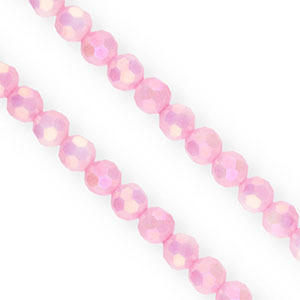 Top Glas Facett Perlen Rund 6&nbsp;mm Peonia pink-AB coating