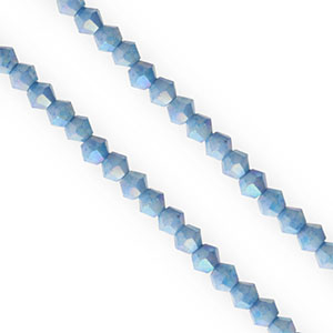 Glas Top Facett Perlen Bicone 4&nbsp;mm Dark blue-AB coating