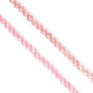 Top Glas Facett Perlen Rund 4&nbsp;mm Azalea pink-AB coating