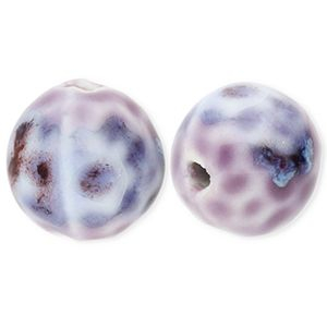 Perlen Keramik 15&nbsp;mm mit Punkte Purple-blue