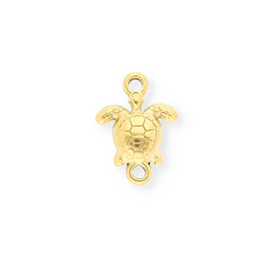 Stainless Steel - Rostfrei Stahl Schmuckzubeh&ouml;r Zwischenst&uuml;ck Schildkr&ouml;te Gold