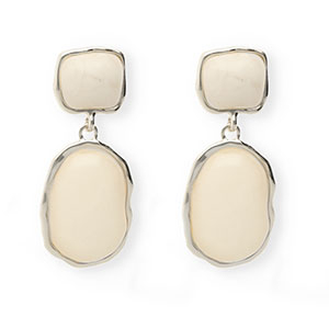 Trendy Ohrringe&nbsp;/&nbsp;Ohrstecker mit Rostfrei Stahl-Stecker Silver-beige