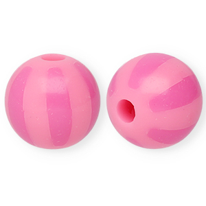 12 mm Acrylperlen mit Streifen Light pink-pink