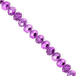 Top Glas Facett Perlen 6x5&nbsp;mm Rondellen Purple-pearl shine coating