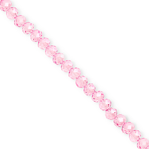 Top Glas Facett Perlen 4x3&nbsp;mm Rondellen Light pink