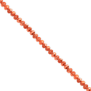 Top Glas Facett Perlen 3x2&nbsp;mm Rondellen Coral orange-pearl shine coating