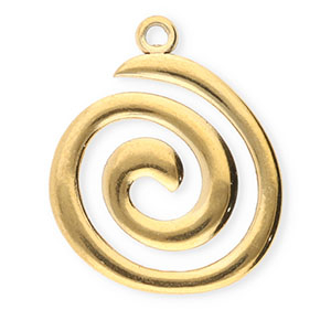 Stainless Steel - Rostfrei Stahl Anh&auml;nger Spirale Gold