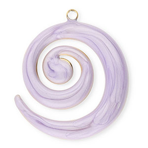 Stainless Steel - Rostfrei Stahl Anh&auml;nger Spirale Gold-lilac marble