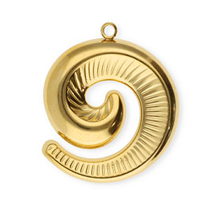 Stainless Steel - Rostfrei Stahl Anh&auml;nger Spirale Gold