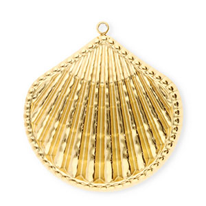 Stainless Steel - Rostfrei Stahl Anh&auml;nger Muschel Gold