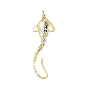 Brass TQ Metall Anh&auml;nger Stachelrochen mit Strass Gold-transparent