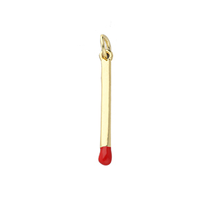 Brass TQ Metall Anh&auml;nger Streichholz Gold-red