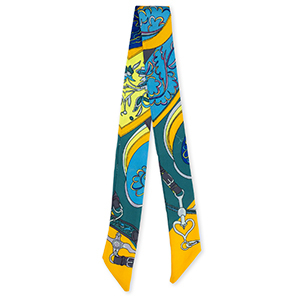 Bandana Schal mit Blume Teal green-orange-blue