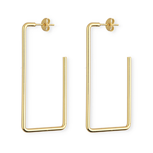 Ohrringe aus rostfreiem Edelstahl / Ohrstecker Rechteck Gold