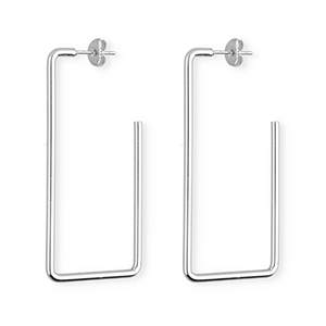 Ohrringe aus rostfreiem Edelstahl / Ohrstecker Rechteck Silver