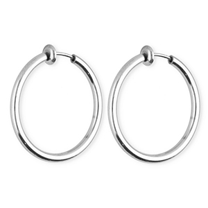 Clip-Ohrringe aus rostfreiem Edelstahl / Creolen Silver