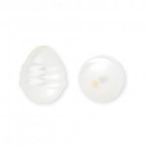Imitationsperlen Eierf&ouml;rmig White
