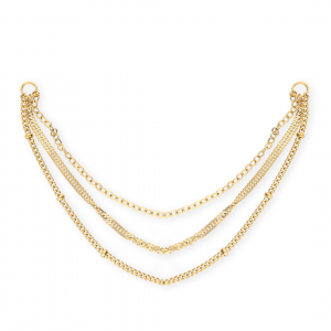 BY31&reg; Rostfreier Edelstahl Gliederanh&auml;nger / Zwischenst&uuml;ck triple Layer Gold
