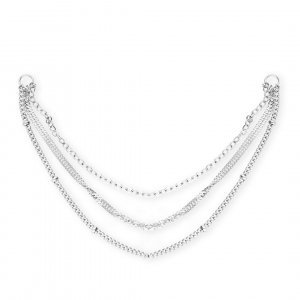 BY31&reg; Rostfreier Edelstahl Gliederanh&auml;nger / Zwischenst&uuml;ck triple Layer Silver