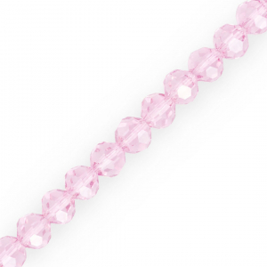 Top Glas Facett Perlen Rund 6 mm Light pink