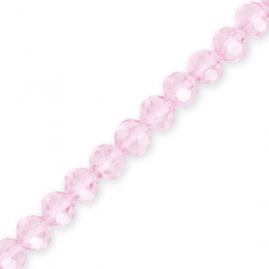 Top Glas Facett Perlen Rund 8 mm Light pink