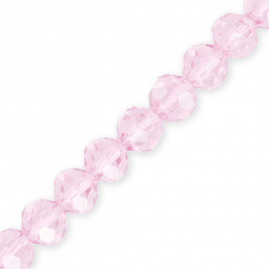 Top Glas Facett Perlen Rund 10 mm Light pink