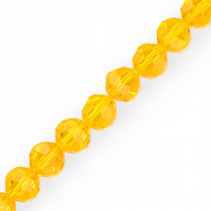 Top Glas Facett Perlen Rund 12 mm Oranje