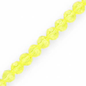 Top Glas Facett Perlen Rund 10 mm Yellow