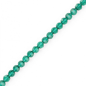 Top Glas Facett Perlen Rund 4 mm Teal green