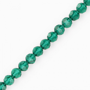 Top Glas Facett Perlen Rund 8 mm Teal green