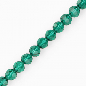 Top Glas Facett Perlen Rund 10 mm Teal green