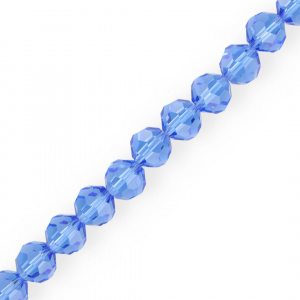 Top Glas Facett Perlen Rund 10 mm Sky blue