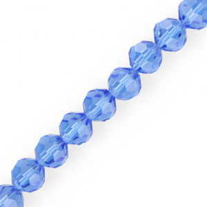 Top Glas Facett Perlen Rund 12 mm Sky blue