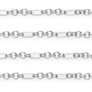 Rostfreier Edelstahl Schmuckzubeh&ouml;r Gliederkette Figaroglied Silver