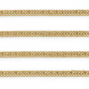 Rostfreier Edelstahl Schmuckzubeh&ouml;r Gliederkette Doppel-Gourmetglied Gold